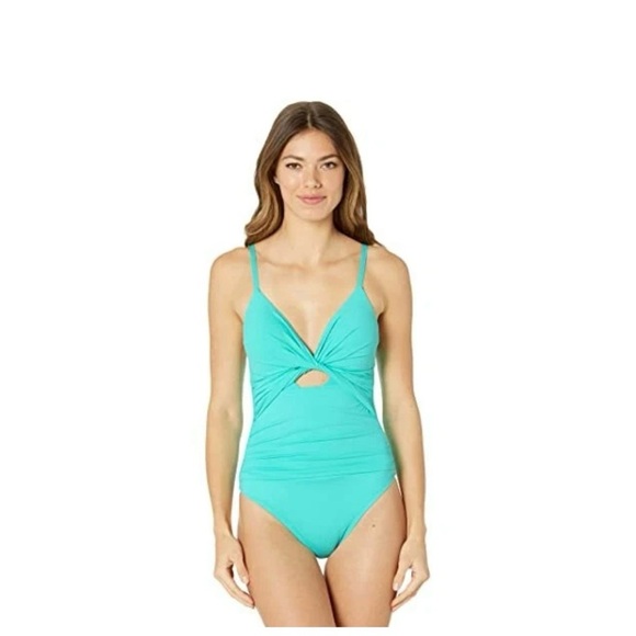 La Blanca Turquoise One-Piece Swimsuit - Picture 1 of 7